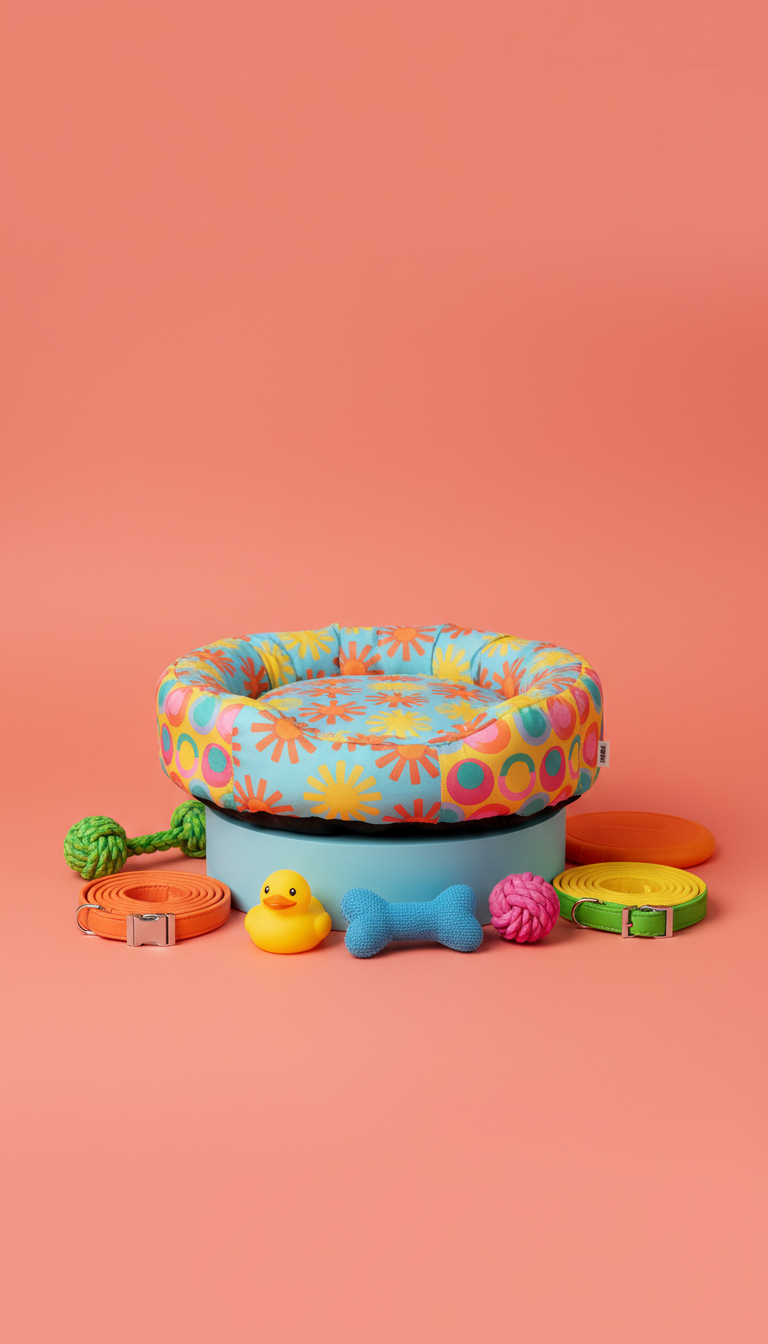 Sunshine pop reversible pet bed
