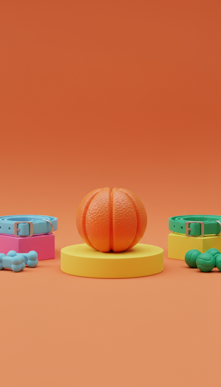 Tangerine burst squeaky chew toy