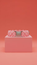 Bubblegum pink geometric dog collar